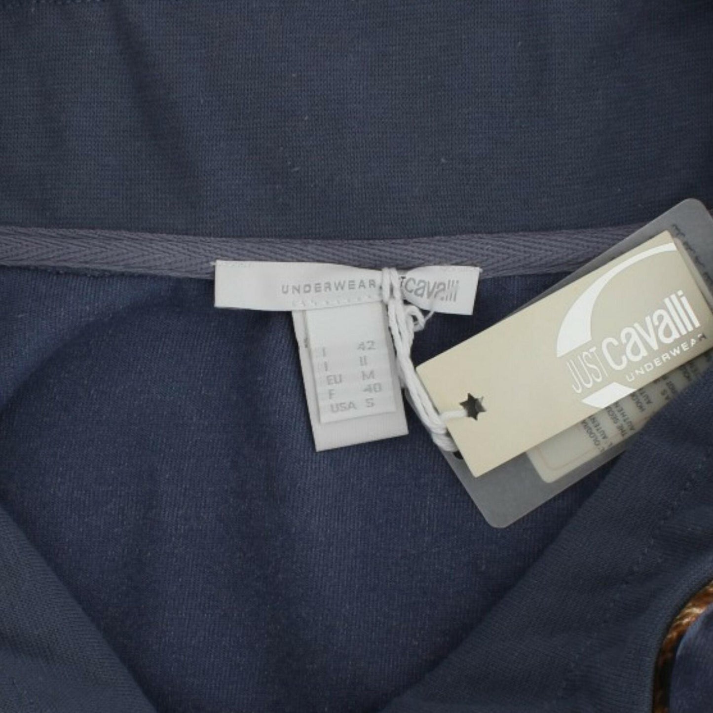 Cavalli Blue velvet cotton sweater