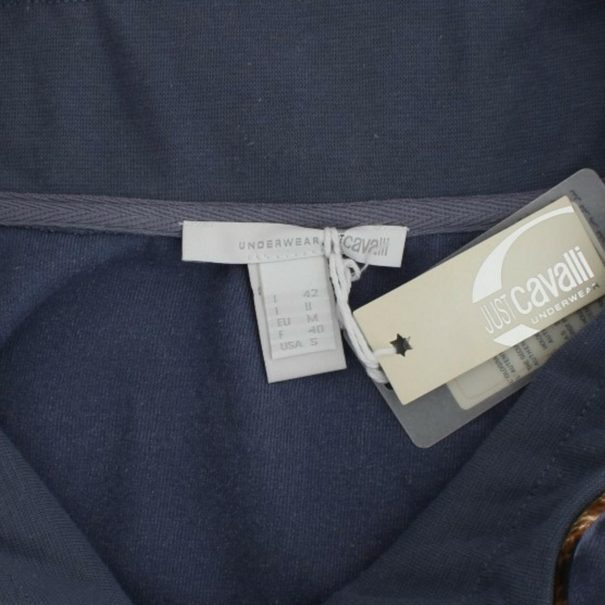 Cavalli Blue velvet cotton sweater