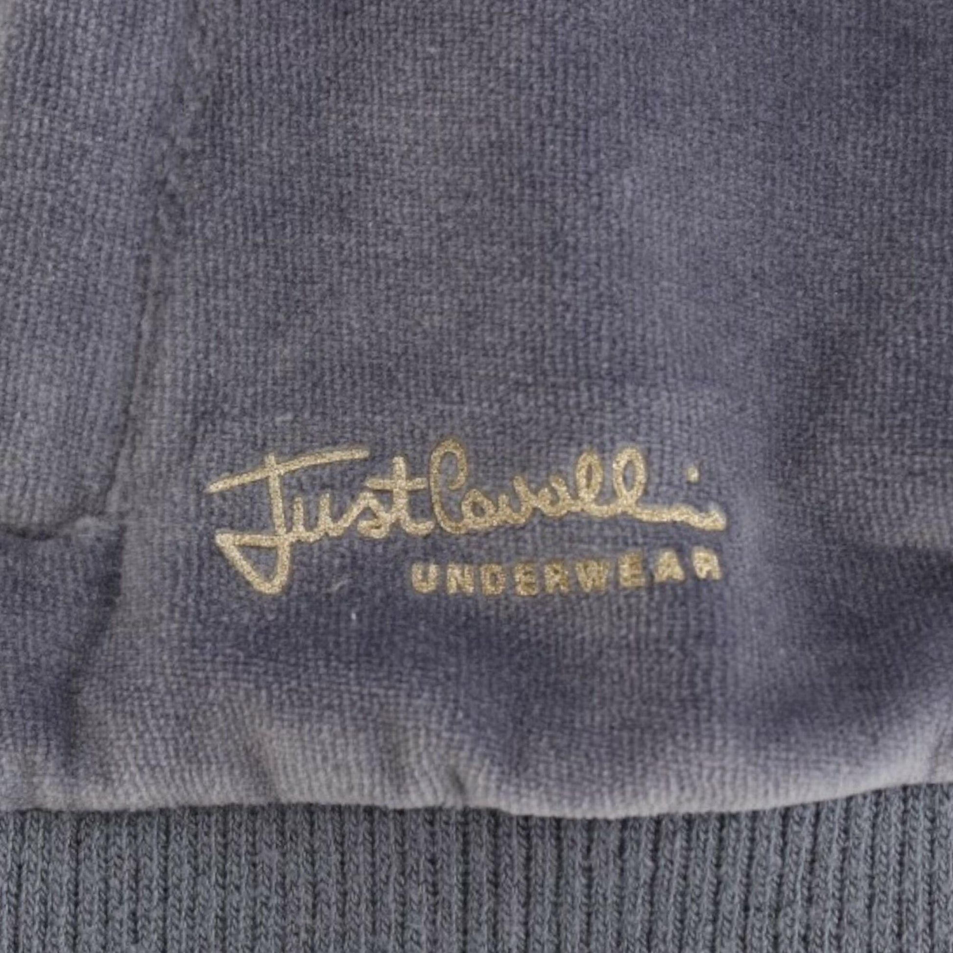 Cavalli Blue velvet zipup sweater