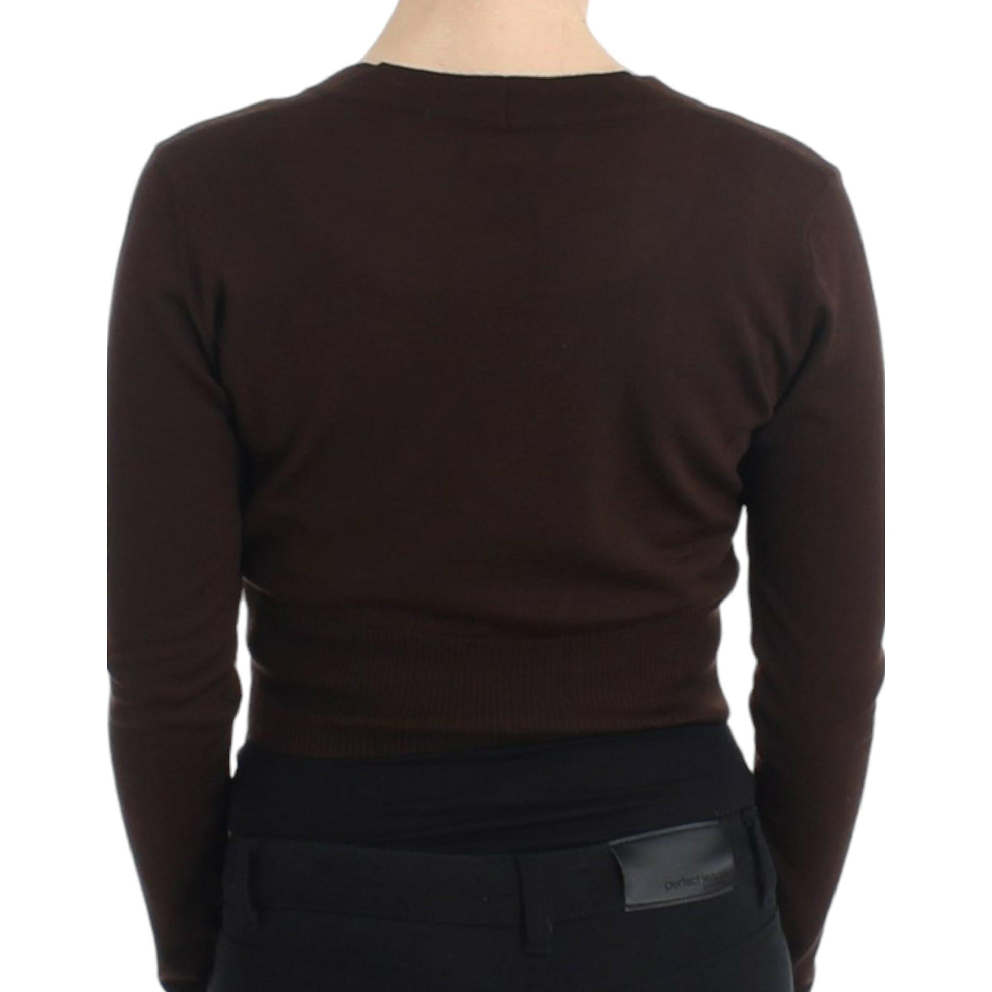 Cavalli Brown cropped wool cardigan