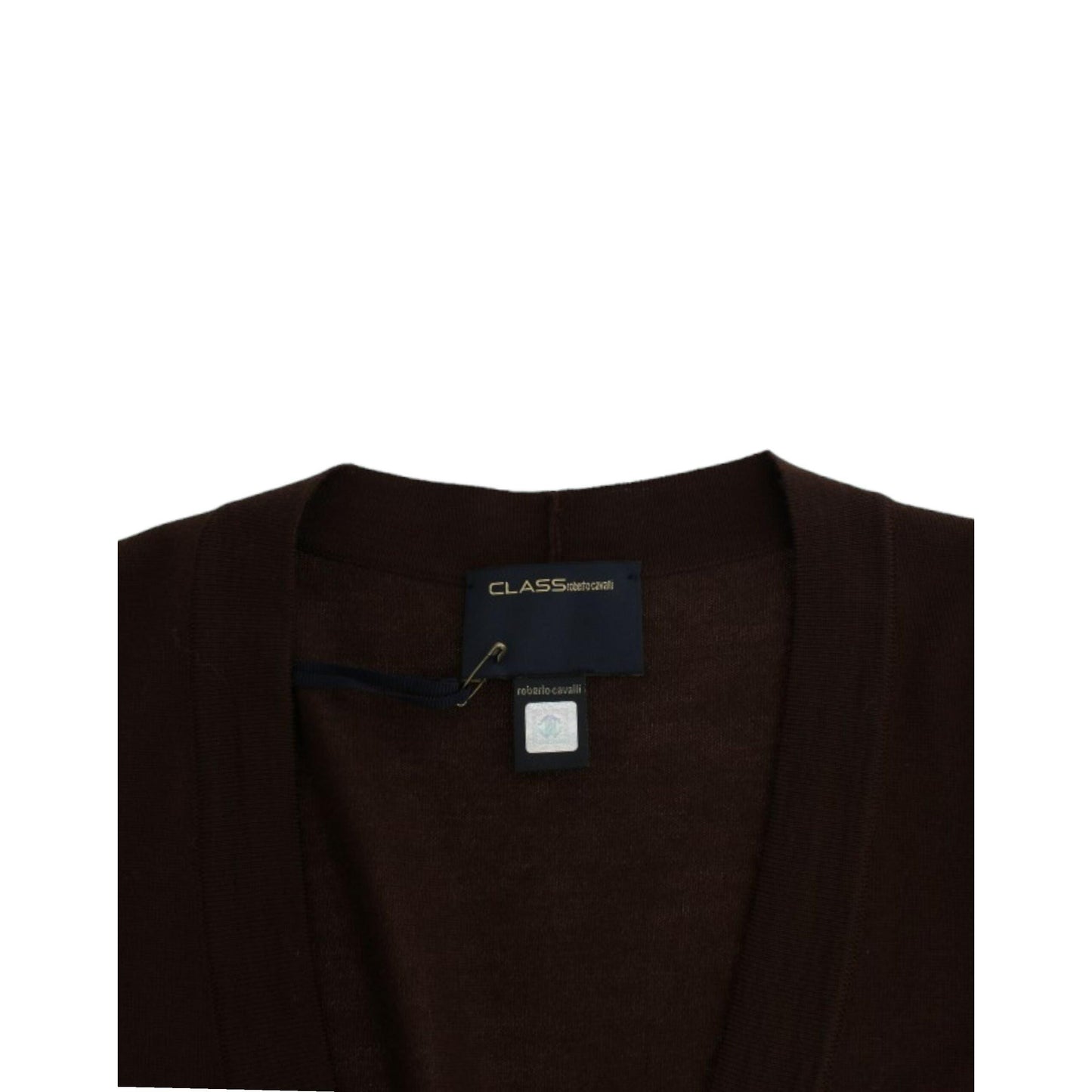 Cavalli Brown cropped wool cardigan