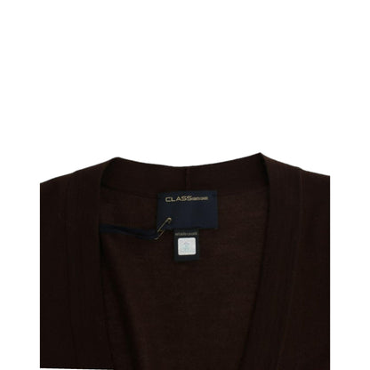 Cavalli Brown cropped wool cardigan