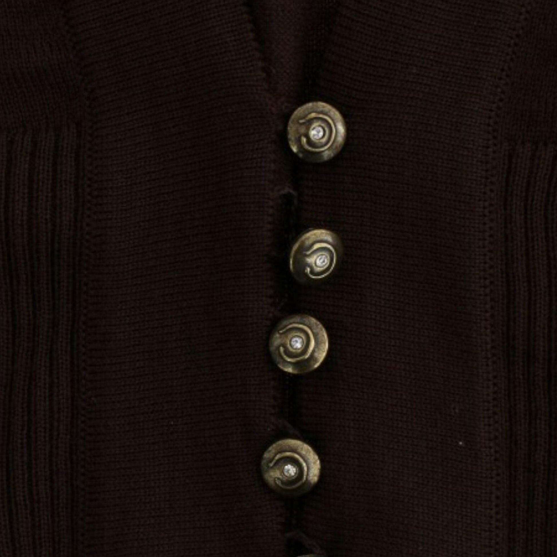 Cavalli Brown cropped wool cardigan