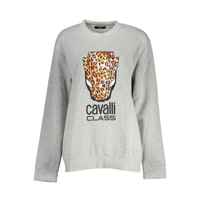 Cavalli Class Grigio Polyester Women Sweatshirt