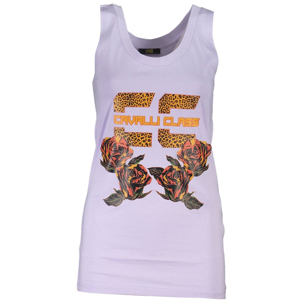 Cavalli Class Purple Cotton Tank Top