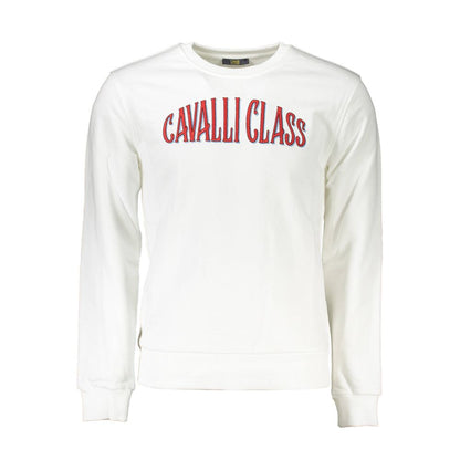 Cavalli Class White Cotton Sweater