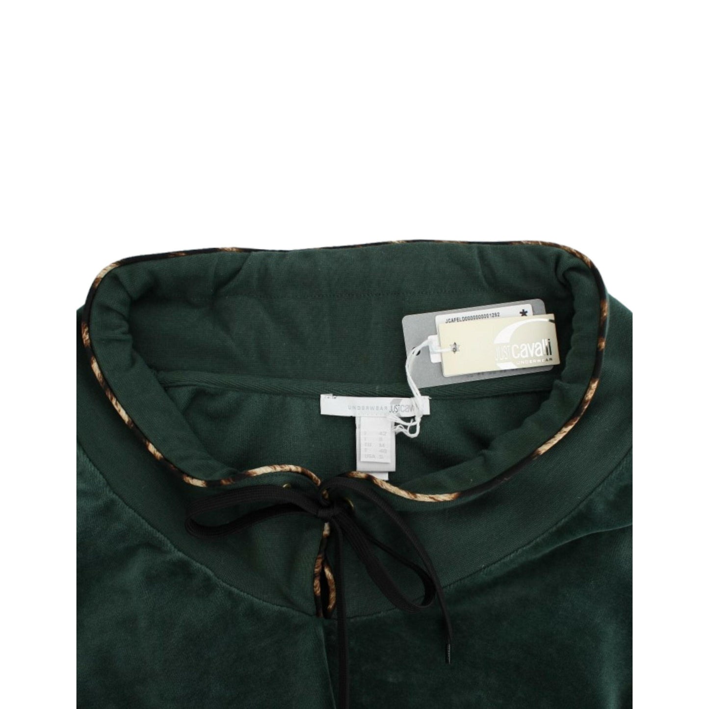 Cavalli Green velvet cotton sweater