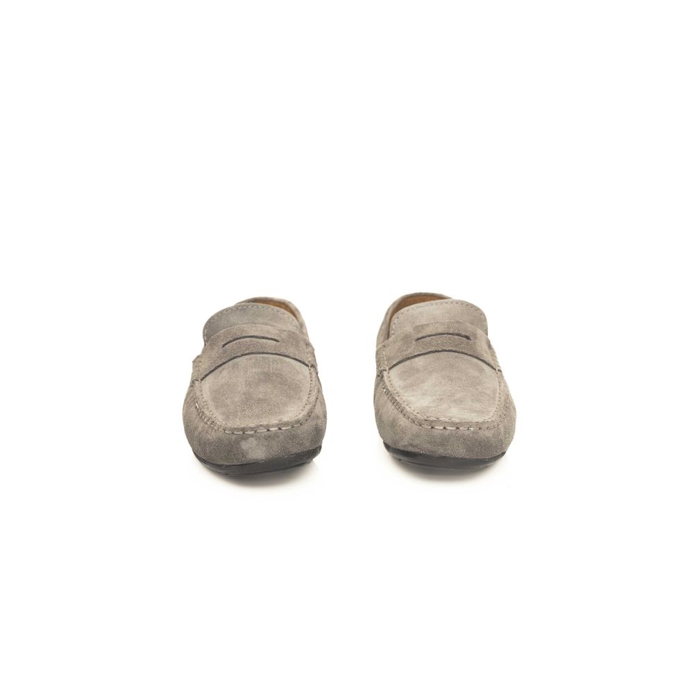 Cerruti 1881 Gray Cowhide Men Loafer