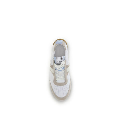 Chloé White Calf Leather Bos Taurus Athletic Sneakers