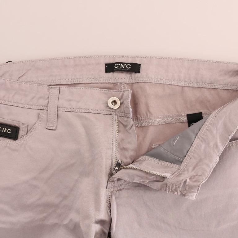 Costume National Beige Cotton Slim Fit Jeans