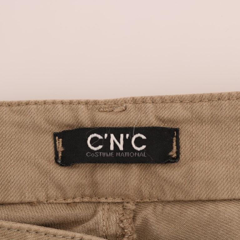 Costume National Beige Cotton Stretch Slim Fit Jeans