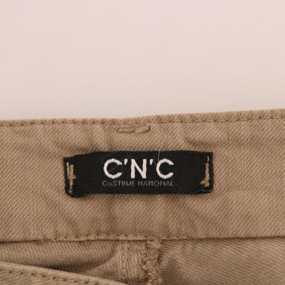 Costume National Beige Cotton Stretch Slim Fit Jeans