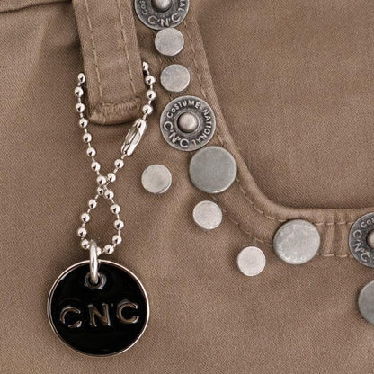 Costume National Beige Cotton Stretch Slim Fit Jeans