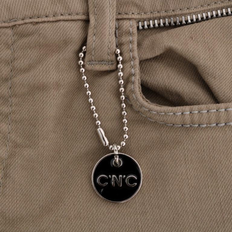 Costume National Beige Cotton Stretch Slim Fit Jeans