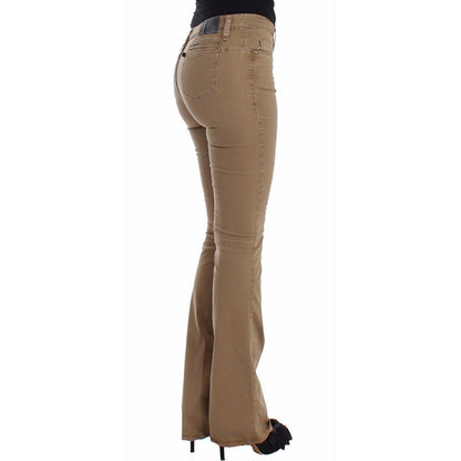 Costume National Beige Straight Leg Denim Pants Stretch Jeans