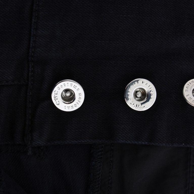 Costume National Black Cotton Slim Fit Cropped Jeans