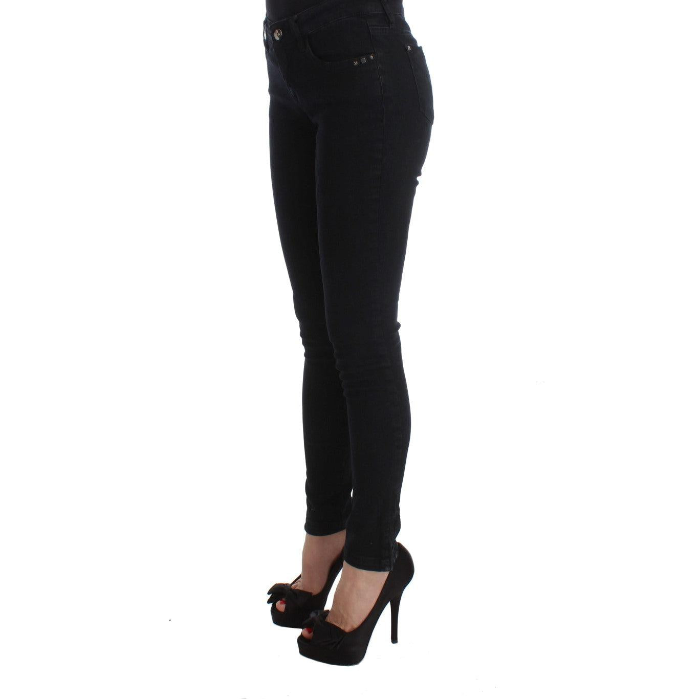 Costume National Black Cotton Slim Fit Denim Jeans