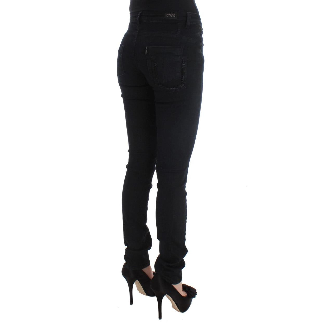 Costume National Black Cotton Slim Fit Denim Jeans