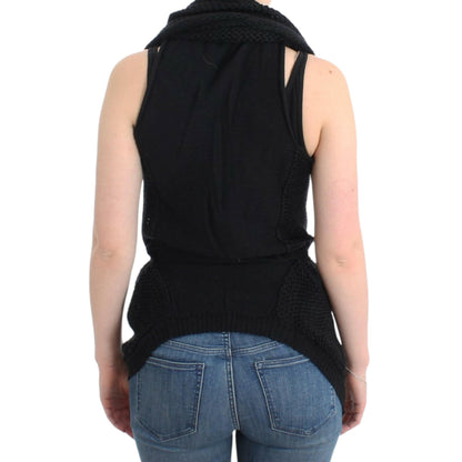 Costume National Black sleeveless knitted cardigan