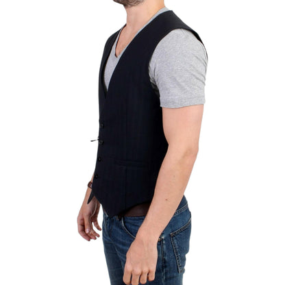 Costume National Black striped cotton casual vest