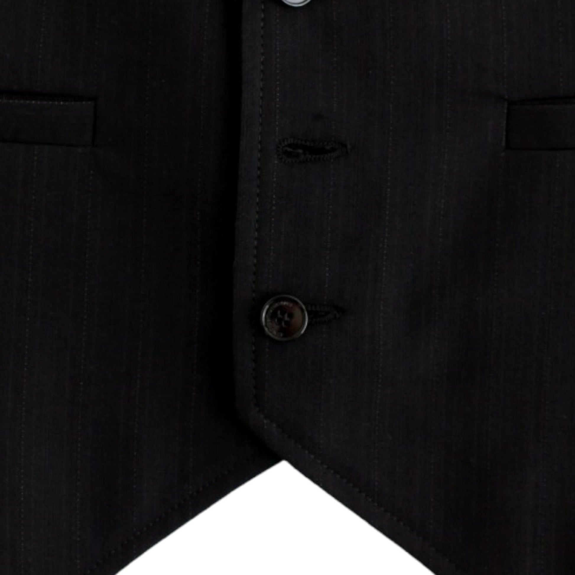 Costume National Black striped cotton casual vest