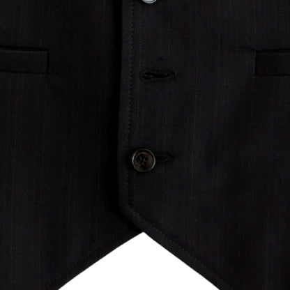 Costume National Black striped cotton casual vest