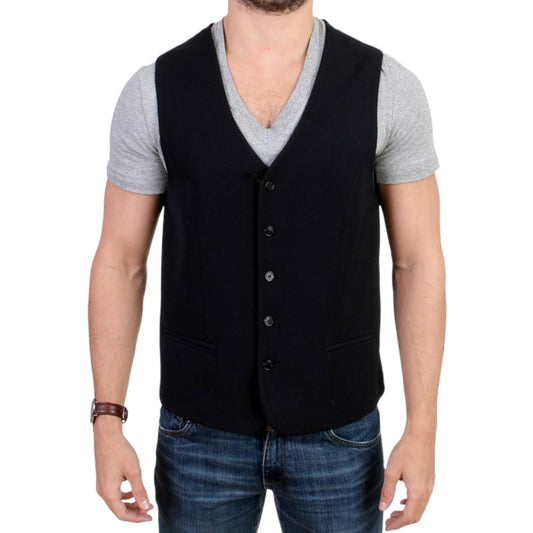 Costume National Black wool blend casual vest