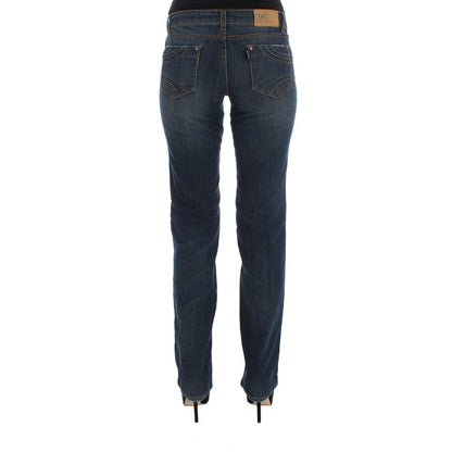 Costume National Blue Cotton Blend Bootcut Jeans