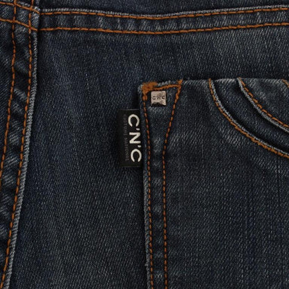 Costume National Blue Cotton Blend Bootcut Jeans