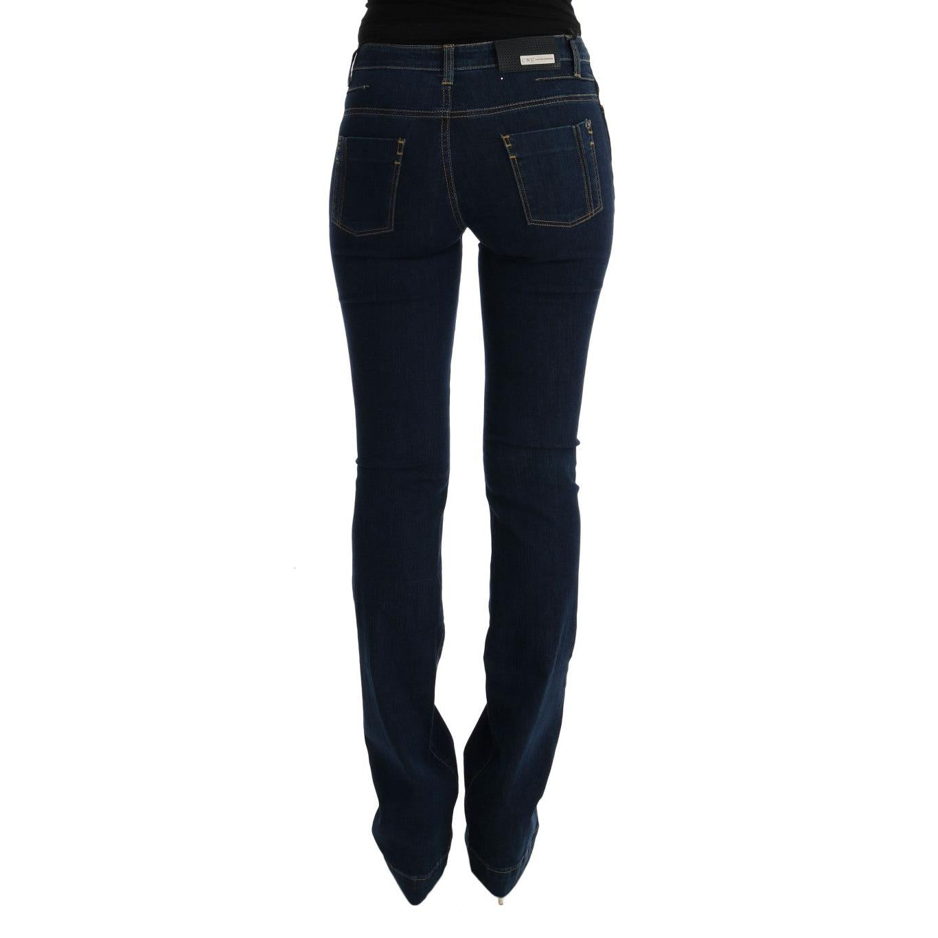 Costume National Blue Cotton Bootcut Flared Jeans