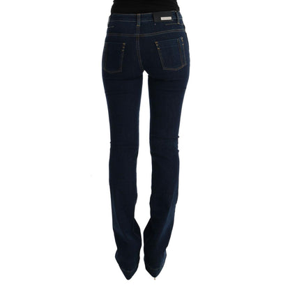 Costume National Blue Cotton Bootcut Flared Jeans