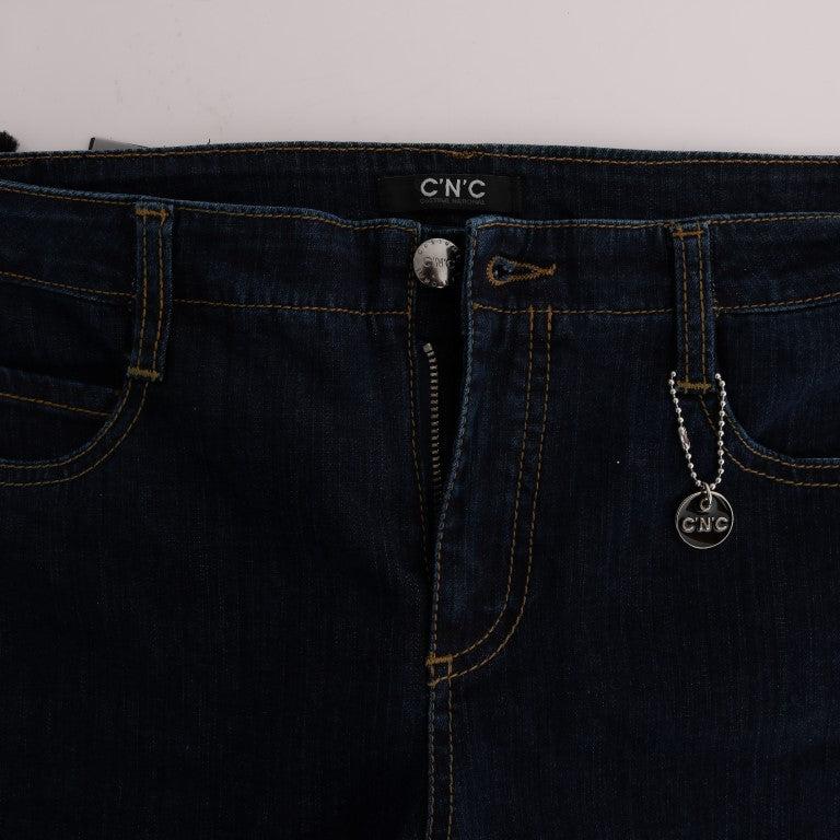 Costume National Blue Cotton Bootcut Flared Jeans