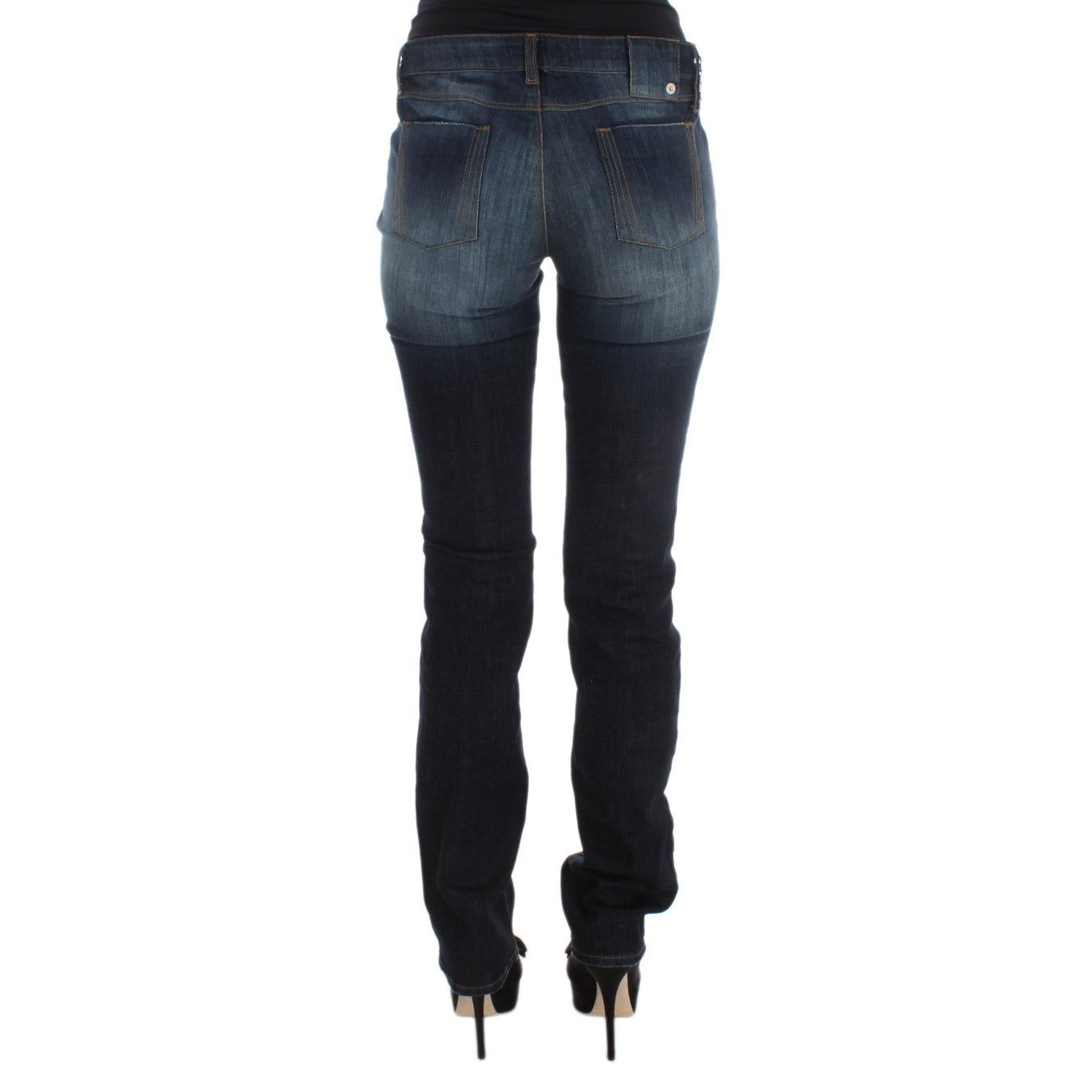 Costume National Blue Cotton Slim Fit Bootcut Jeans