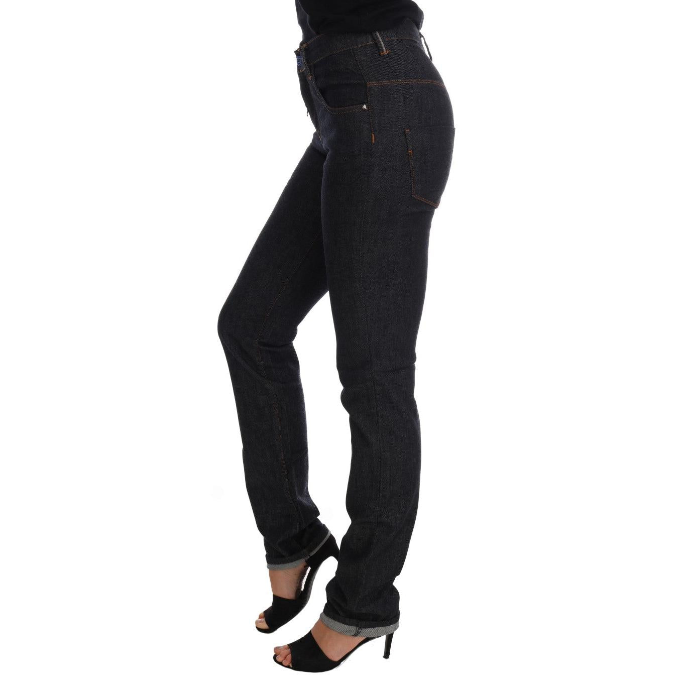 Costume National Blue Cotton Stretch Slim Fit Jeans