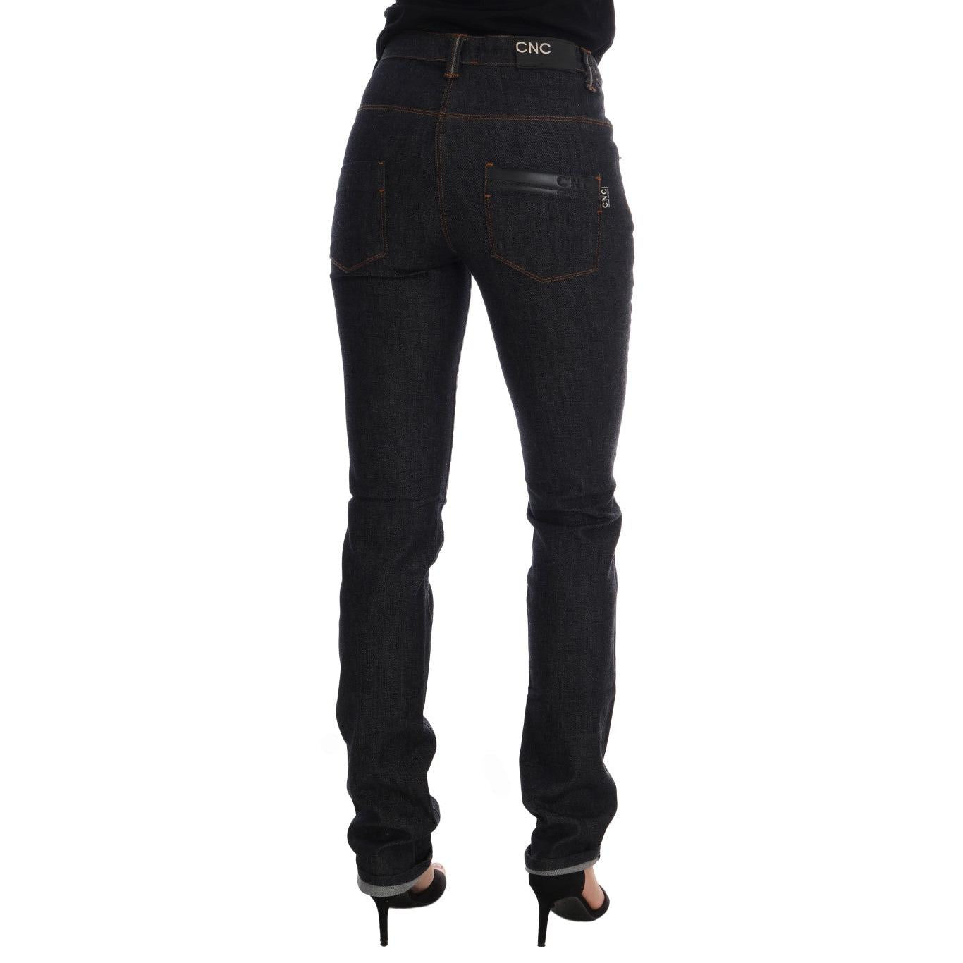 Costume National Blue Cotton Stretch Slim Fit Jeans