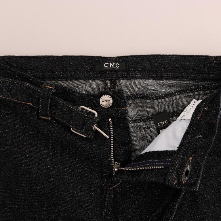 Costume National Blue Cotton Stretch Slim Fit Jeans