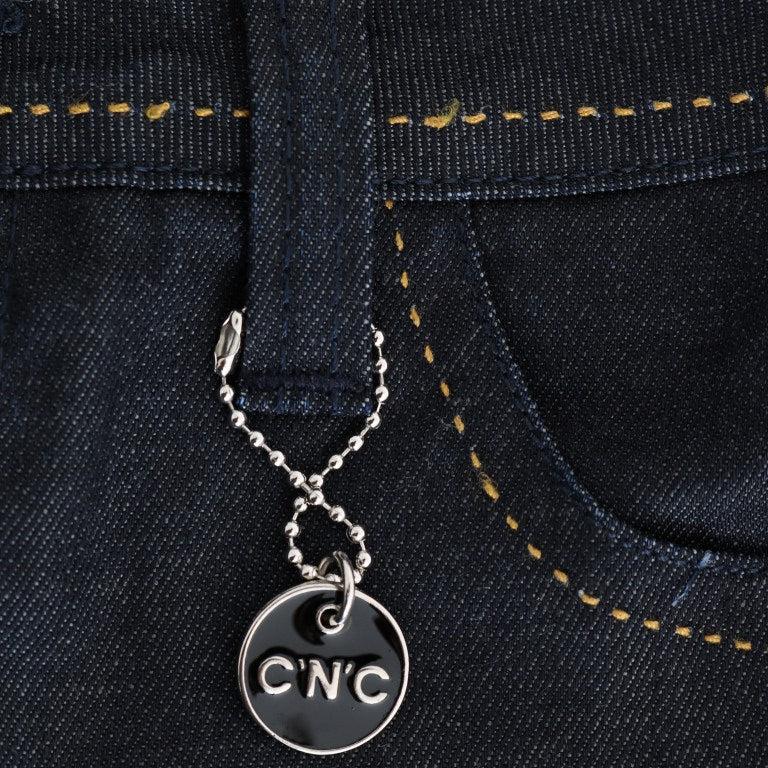 Costume National Blue Cotton Stretch Slim Fit Jeans