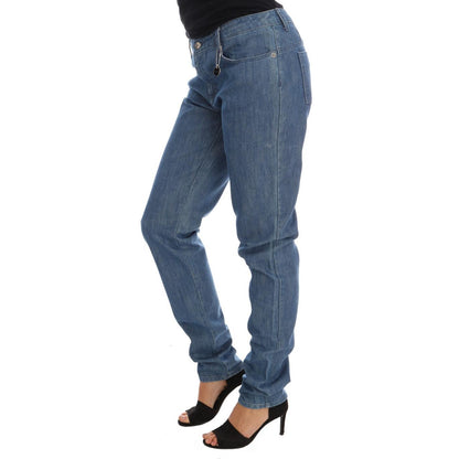 Costume National Blue Wash Cotton Boyfriend Fit Jeans