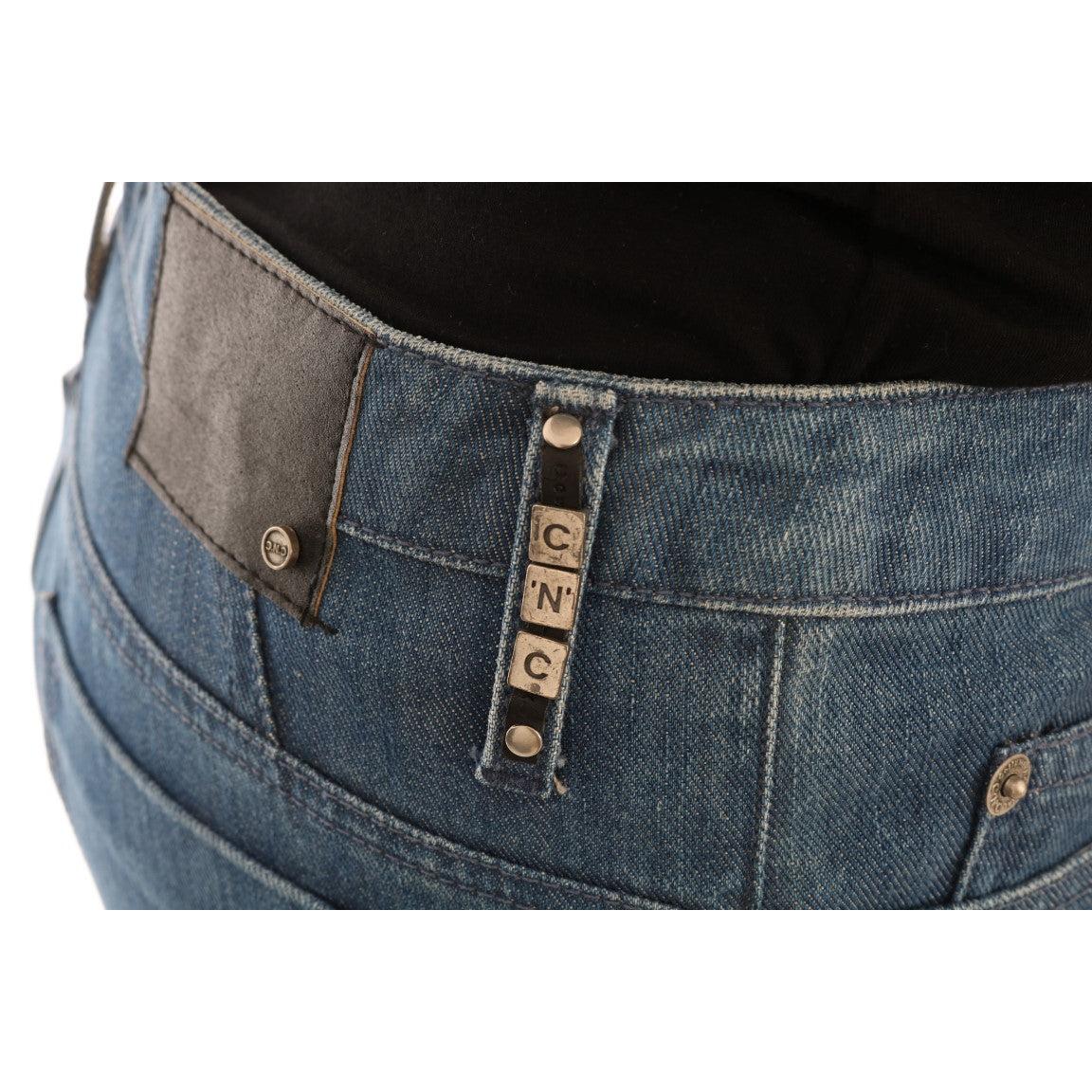 Costume National Blue Wash Cotton Boyfriend Fit Jeans