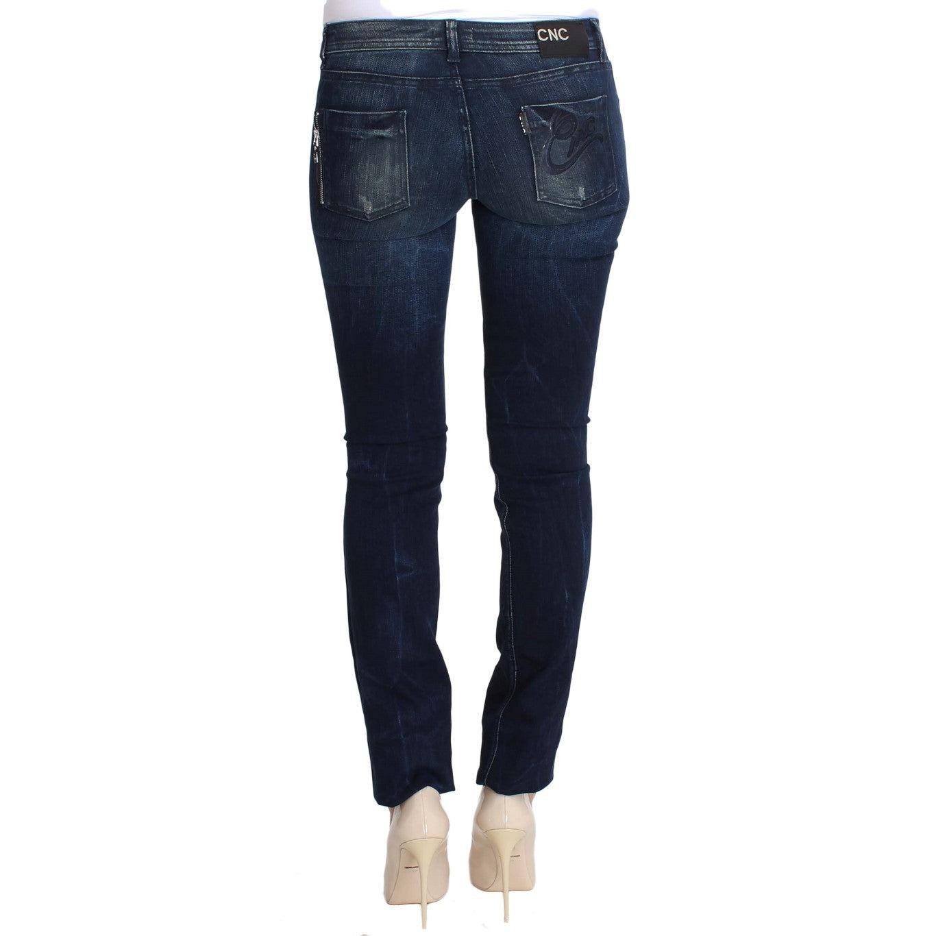 Costume National Blue Wash Cotton Slim Fit Skinny Jeans