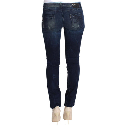 Costume National Blue Wash Cotton Slim Fit Skinny Jeans