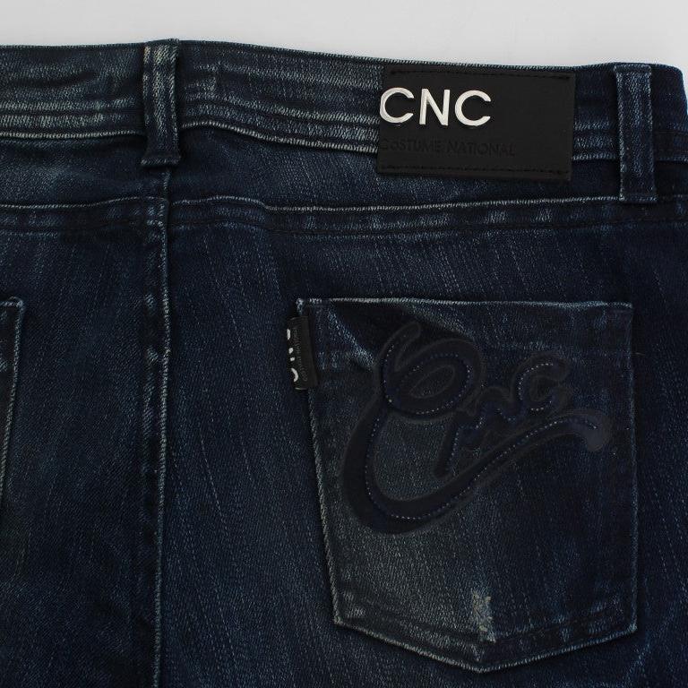 Costume National Blue Wash Cotton Slim Fit Skinny Jeans