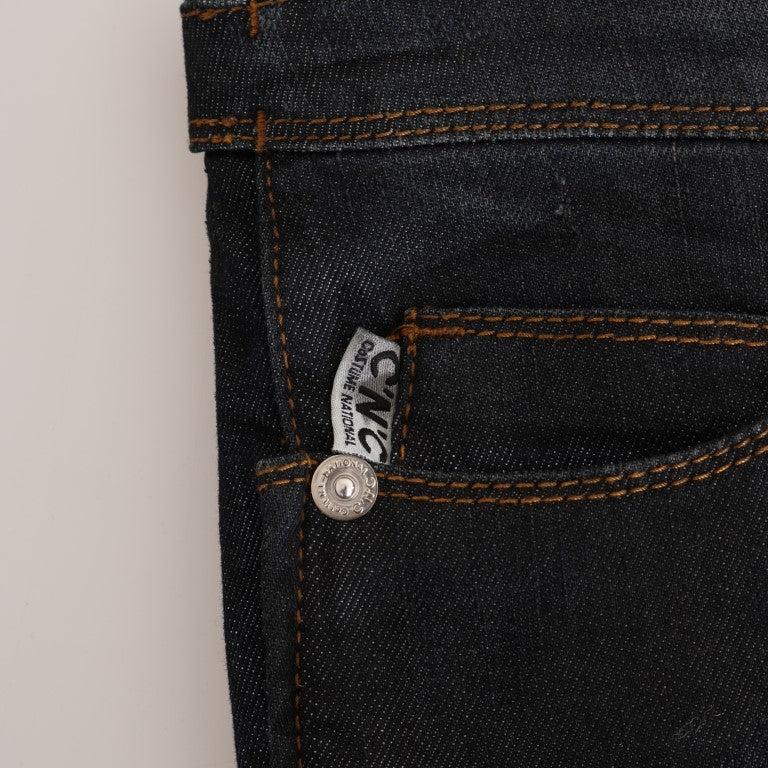 Costume National Dark Blue Cotton Slim Fit Jeans