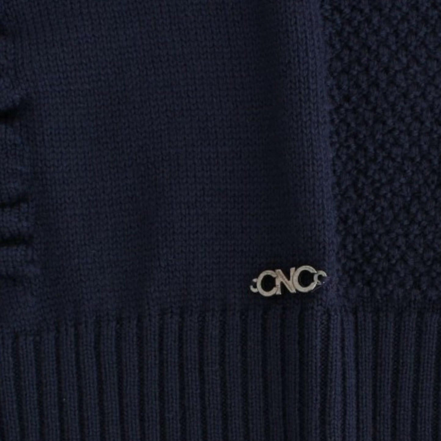 Costume National Dark blue V-neck wool sweater