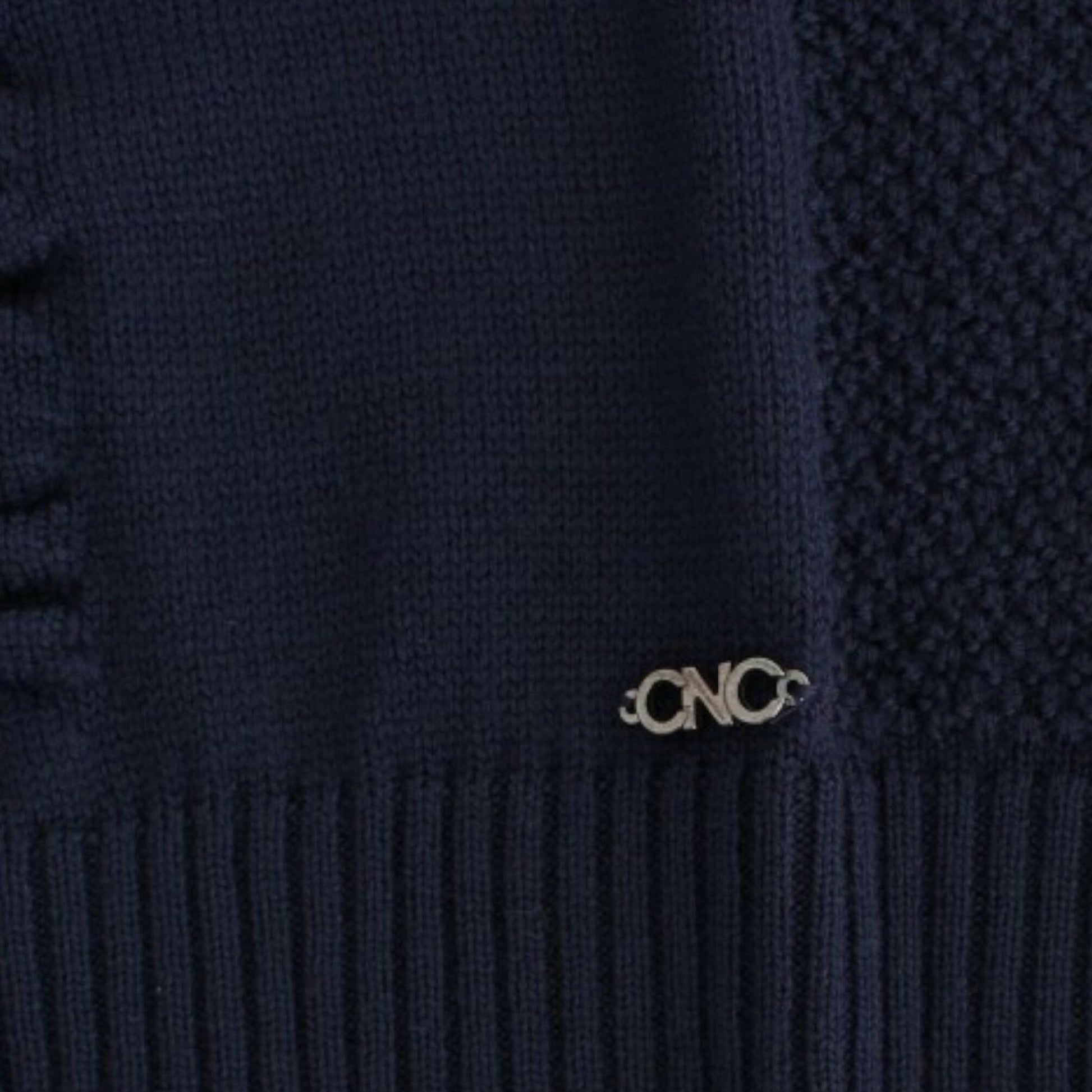 Costume National Dark blue V-neck wool sweater