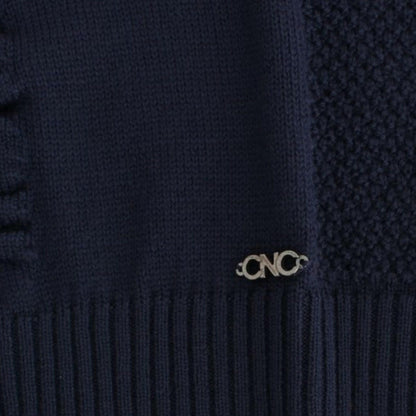 Costume National Dark blue V-neck wool sweater