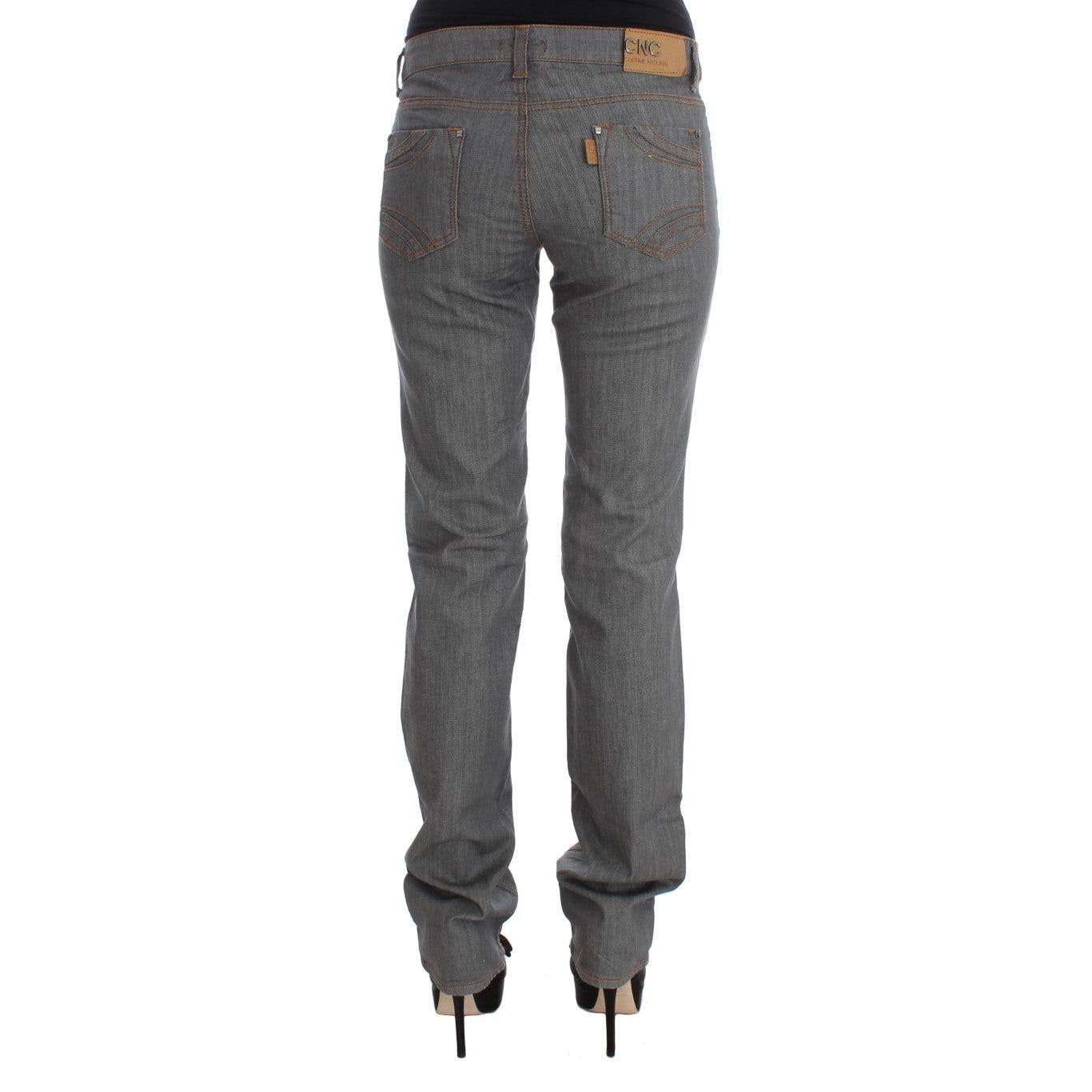 Costume National Gray Cotton Regular Fit Denim Jeans