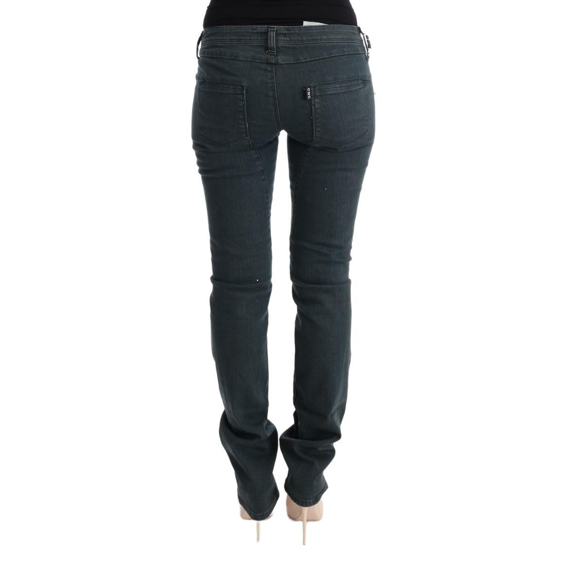 Costume National Gray Cotton Superslim Denim Jeans
