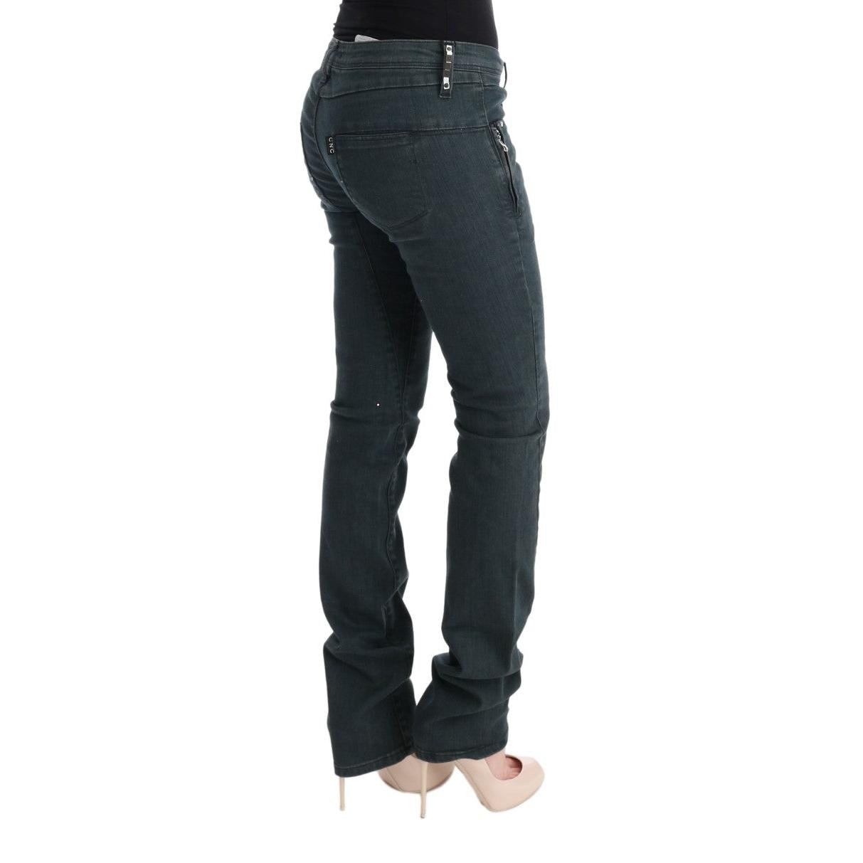 Costume National Gray Cotton Superslim Denim Jeans
