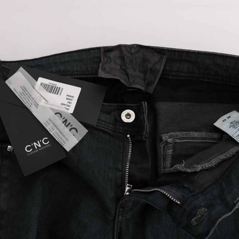 Costume National Gray Cotton Superslim Denim Jeans